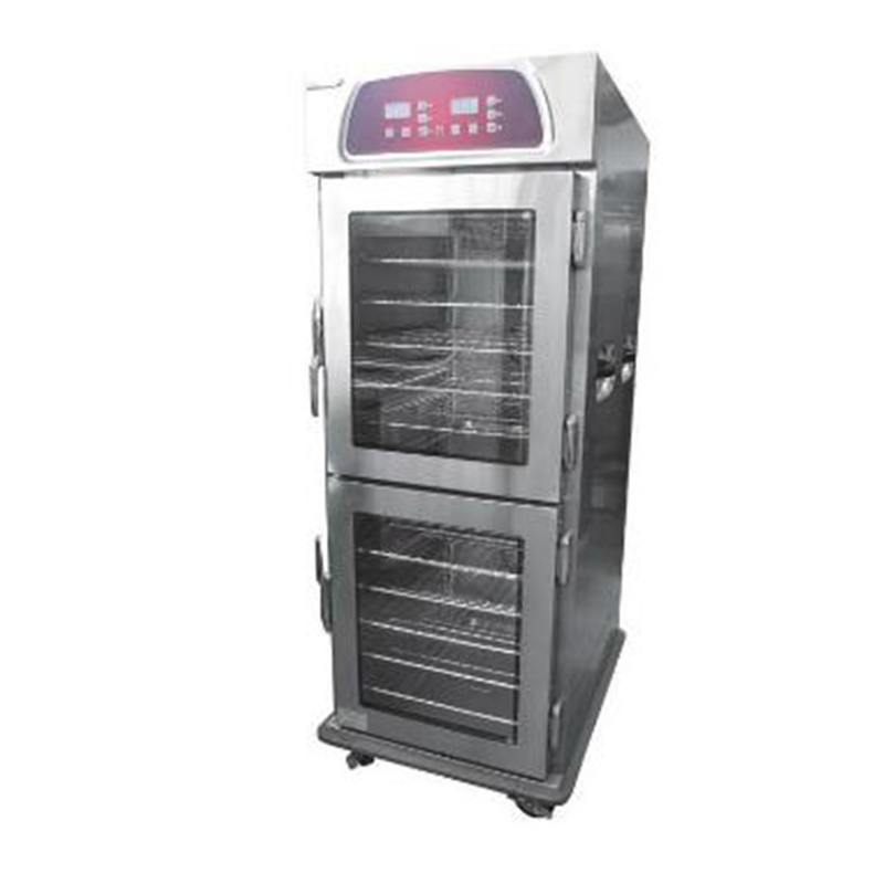 E-DBW-12B-21Eの電気ビュッフェのカートの商業二重ガラス ドア24台の層の食糧暖かいカート